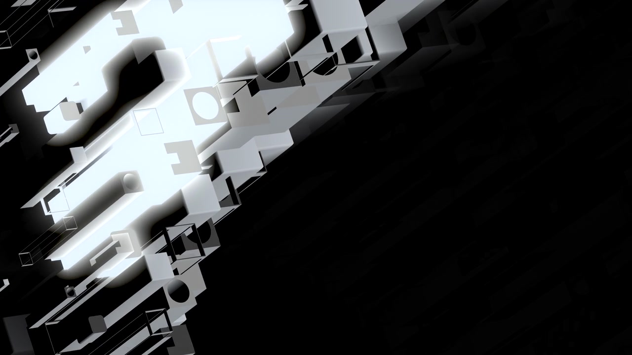 Abstract geometric block architecture with light streak representing digital infrastructure and fast speed processing.