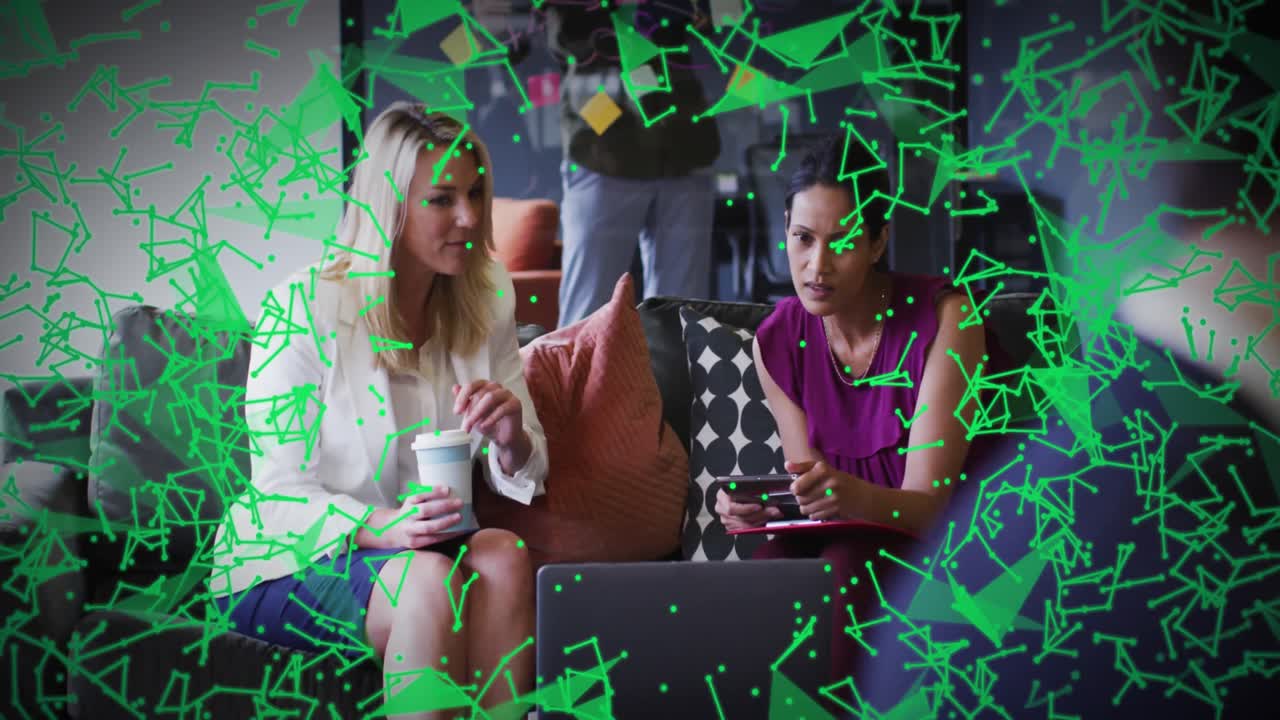 사무실에서 다양한 사업가들에 대한 모양의 애니메이션