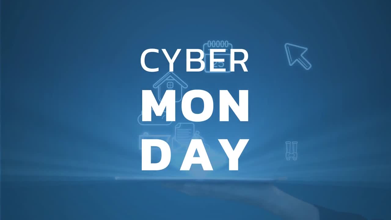 다양한  ⁇ 터 아이콘에 대한 사이버 월요일 텍스트 4k