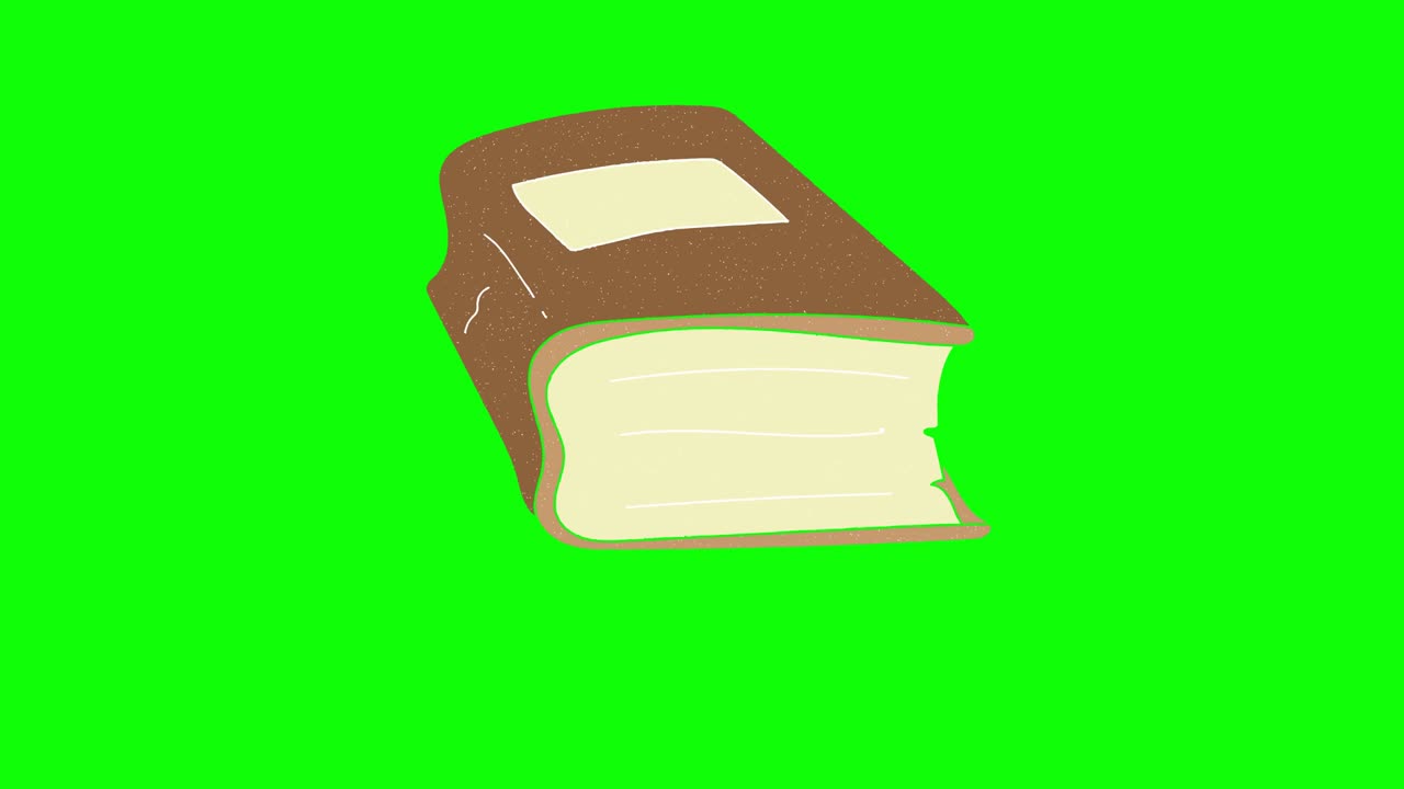 libro dibujado a mano pantalla verde. animación de bucle flotante