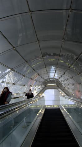modern city concourse with escalators