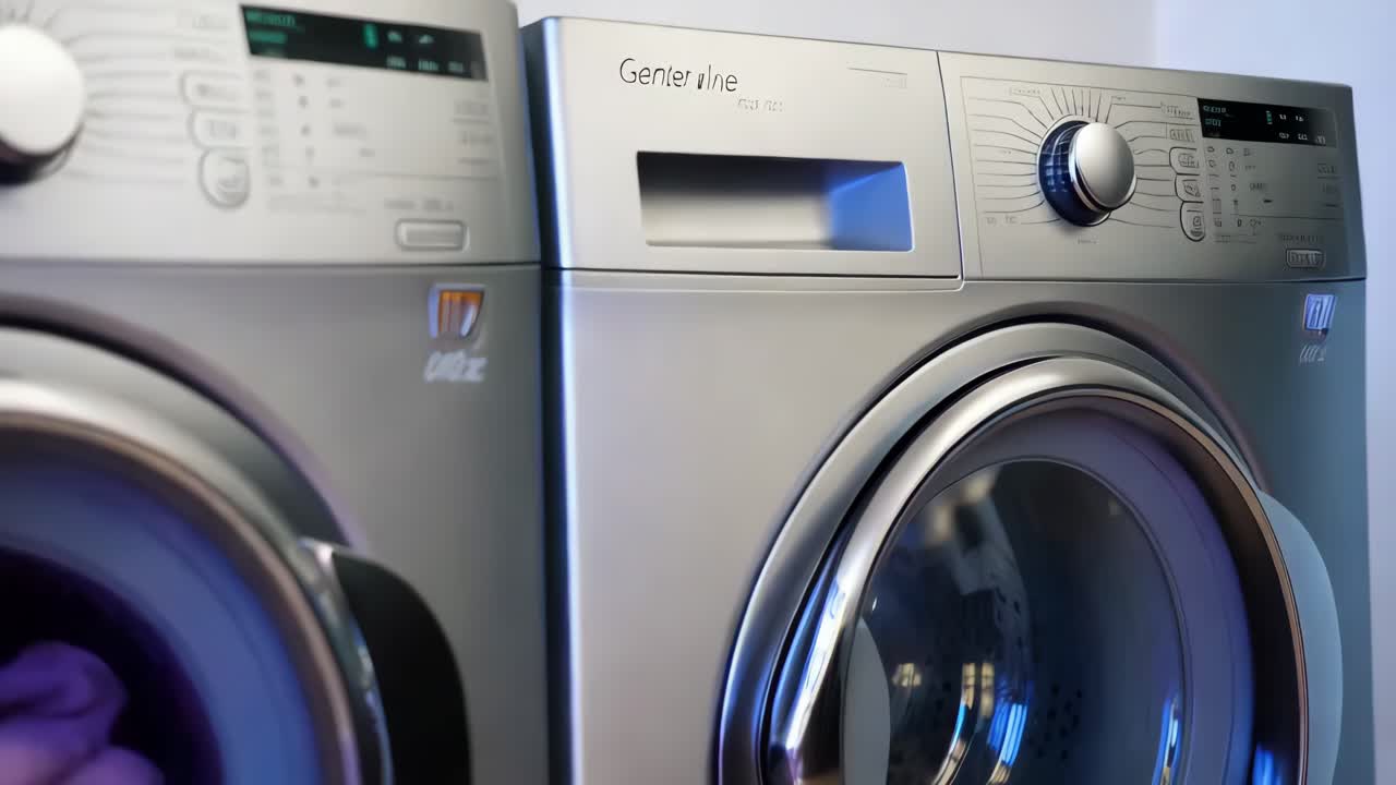 현대적인 세탁기 및 건조기