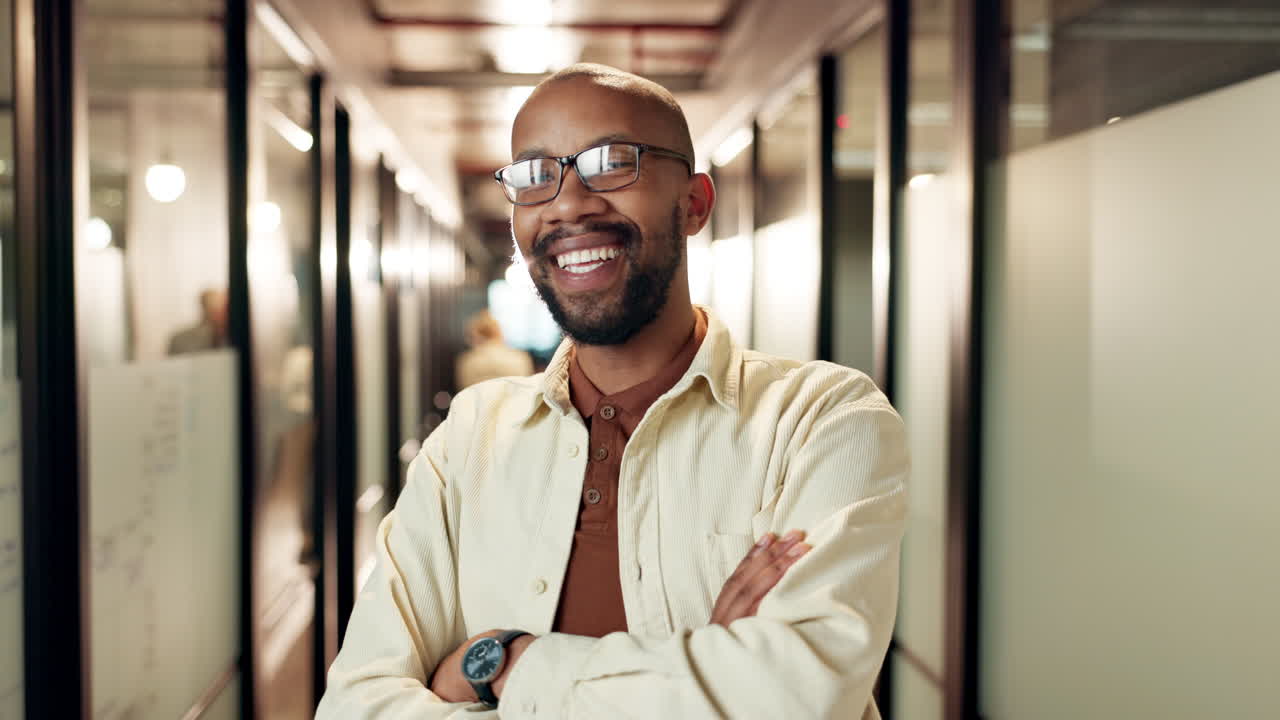Portrait of a happy businessman in an office