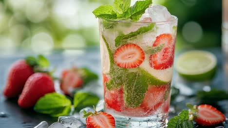 strawberry mojito cocktail