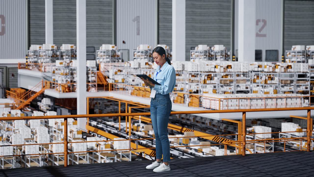 empleado del almacén comprobando el inventario