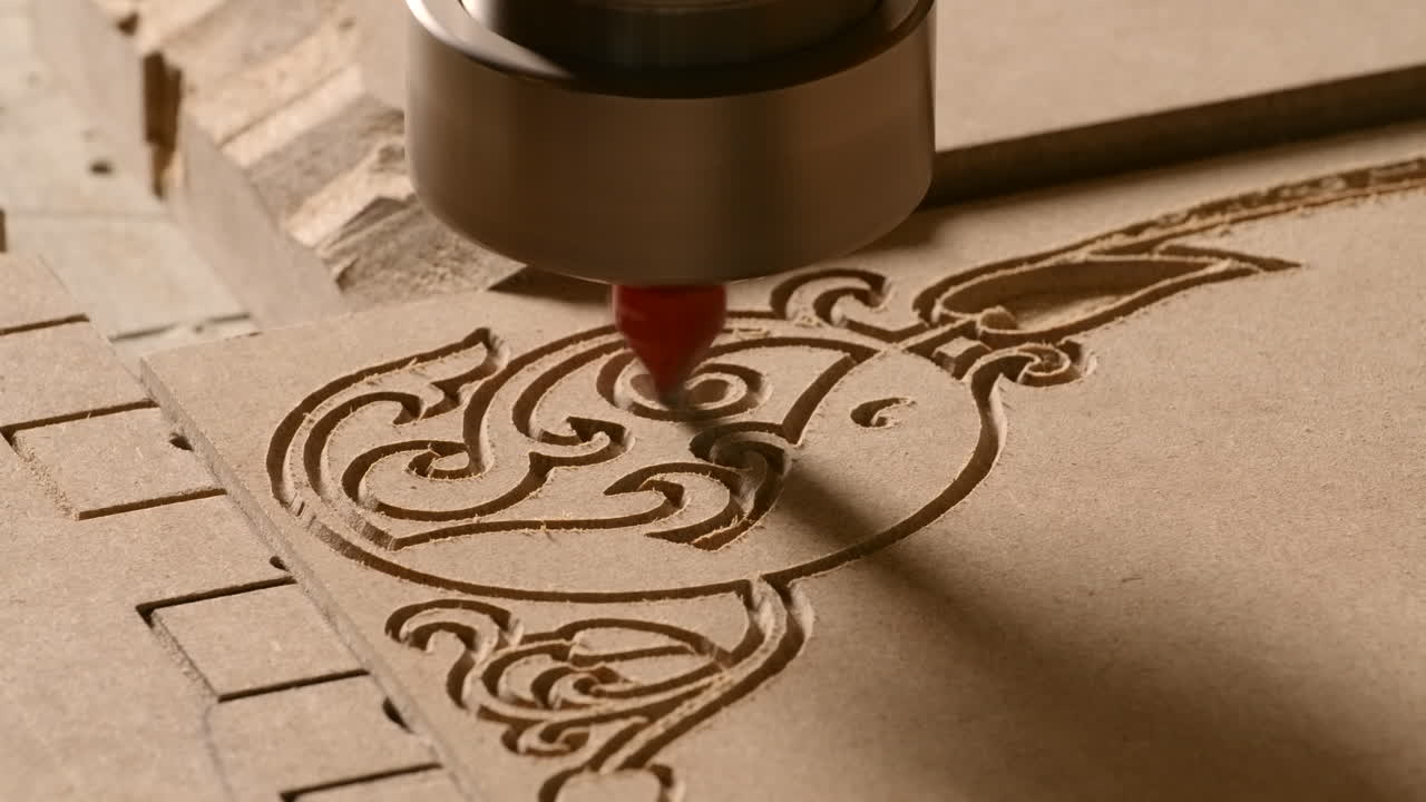 proceso de tallado en madera por cnc