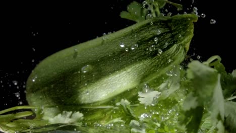 pumpkin-and-coriander-are-dipped-in-water