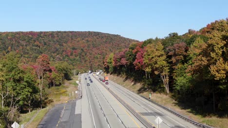 rising aerial above highway