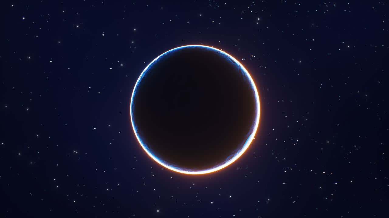 nebulosas y planetas, renderización en 3d.