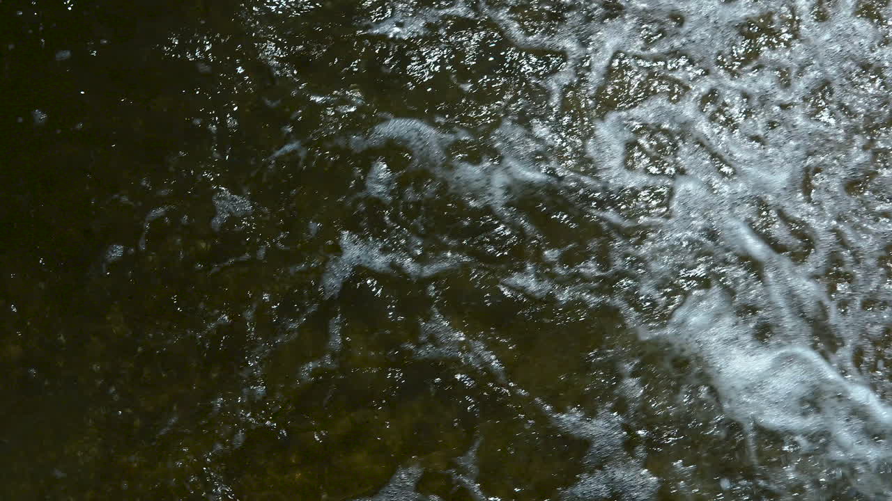 View of the sea shore, Foam from water poured into the sand, sand and water on the coast
