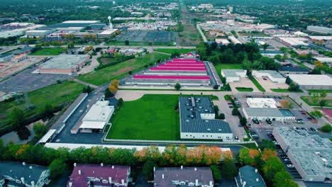 aerial of rental self-storage facility in mundelein illinois usa