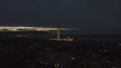 landscape of algiers city from the great mosque of algeria by night