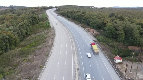 aerial view highway traffic