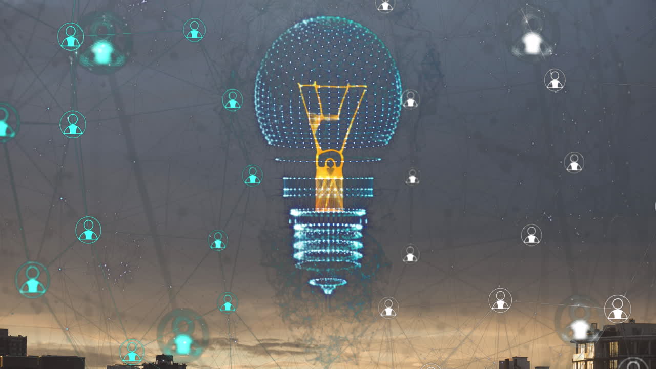 전구의 애니메이션과 연결과 함께 데이터 처리