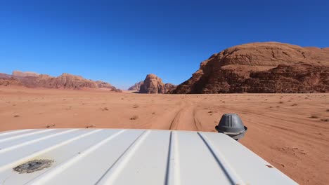 views of wadi rum from the top of a jeep