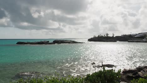 viewpoint from spanish point, bermuda of the great sound, royal naval dockyard, and the northshore coastline