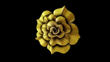 animation of chinese gold floral pattern on black background