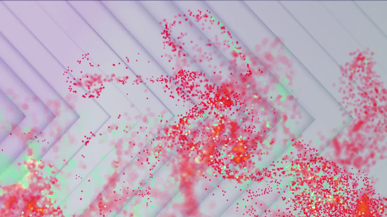 추상적인 배경에 역동적인 파동을 형성하는 점의 애니메이션