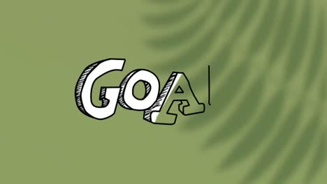 animation of goal text on green background