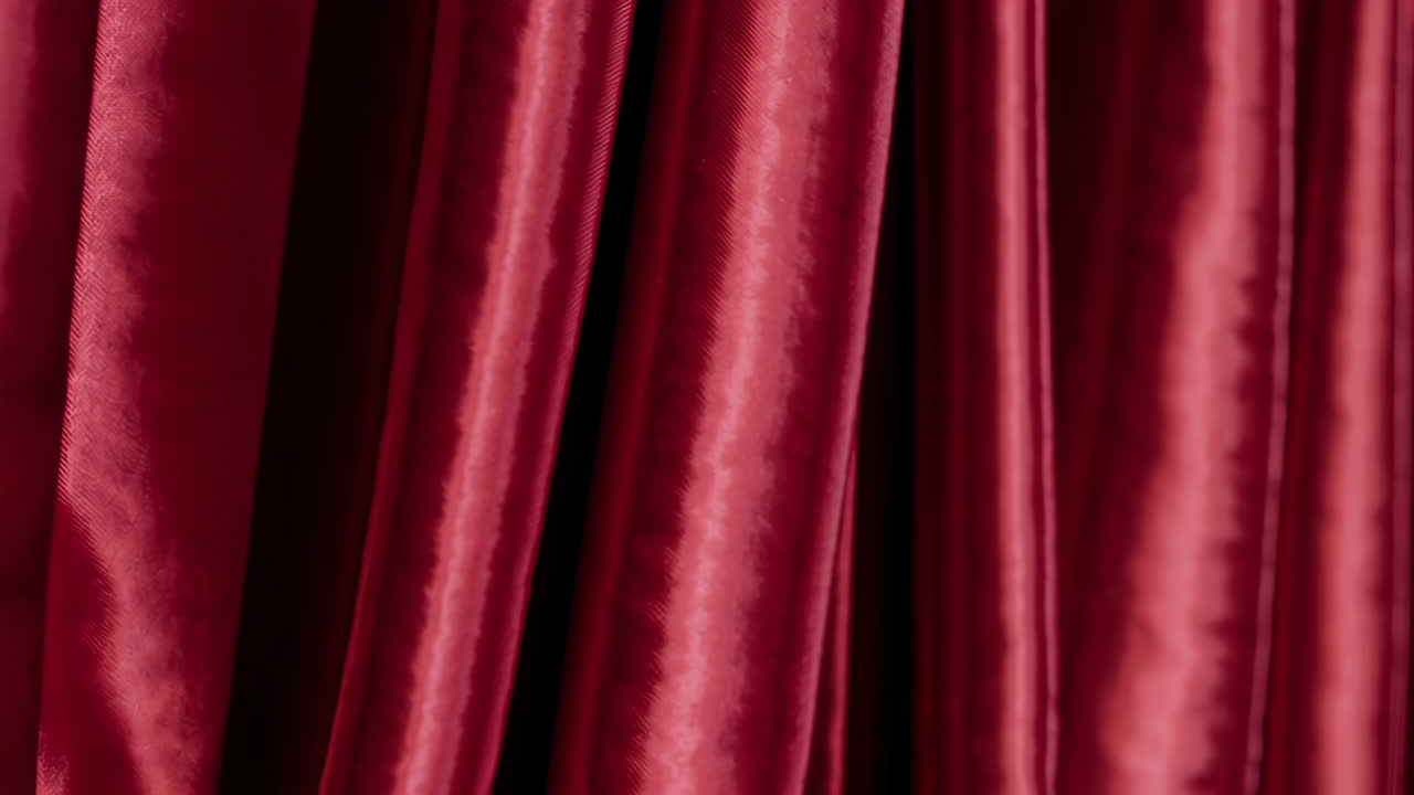 Close-up view of red curtains