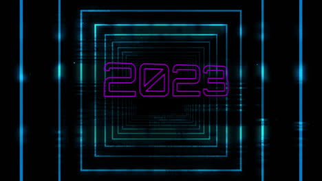 animación de formas sobre el texto 2023