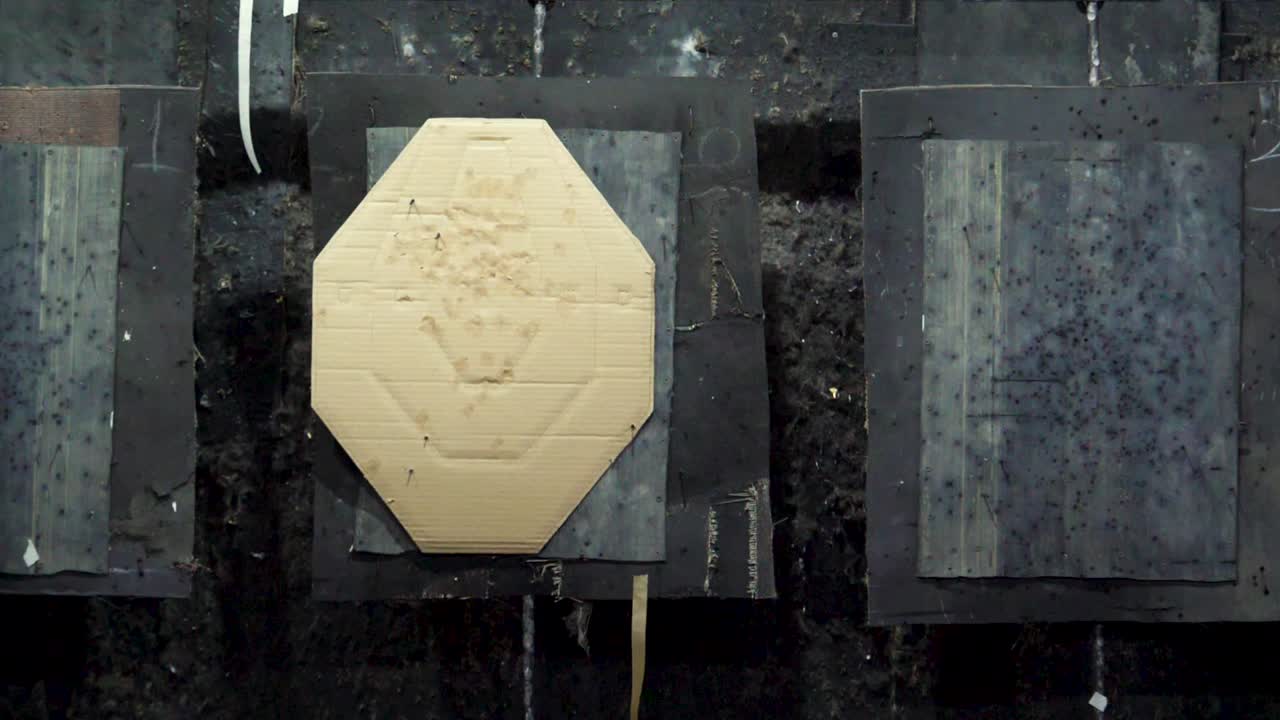 총알 구이 있는 사격장 표적