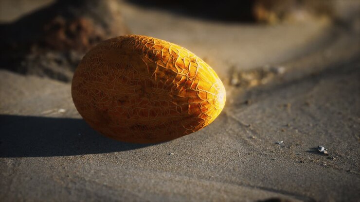 Desert melon on the sand beach