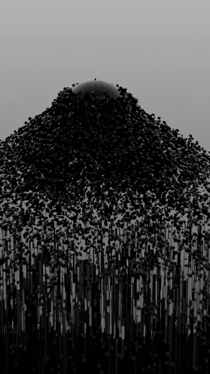 абстрактная 3d-композиция черных кубов и сферы