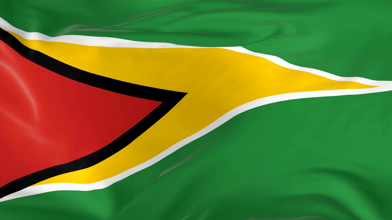 agitando una bandera en bucle como fondo guyana
