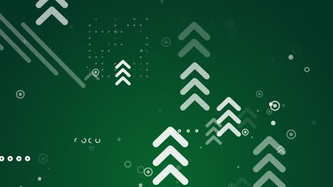 abstract green grunge ecology arrows background. copy space. loop animation with circle and dots.