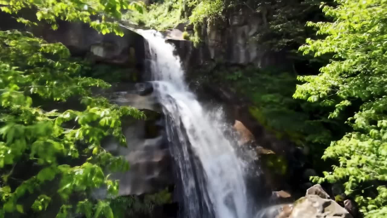 hermosa cascada en un bosque exuberante