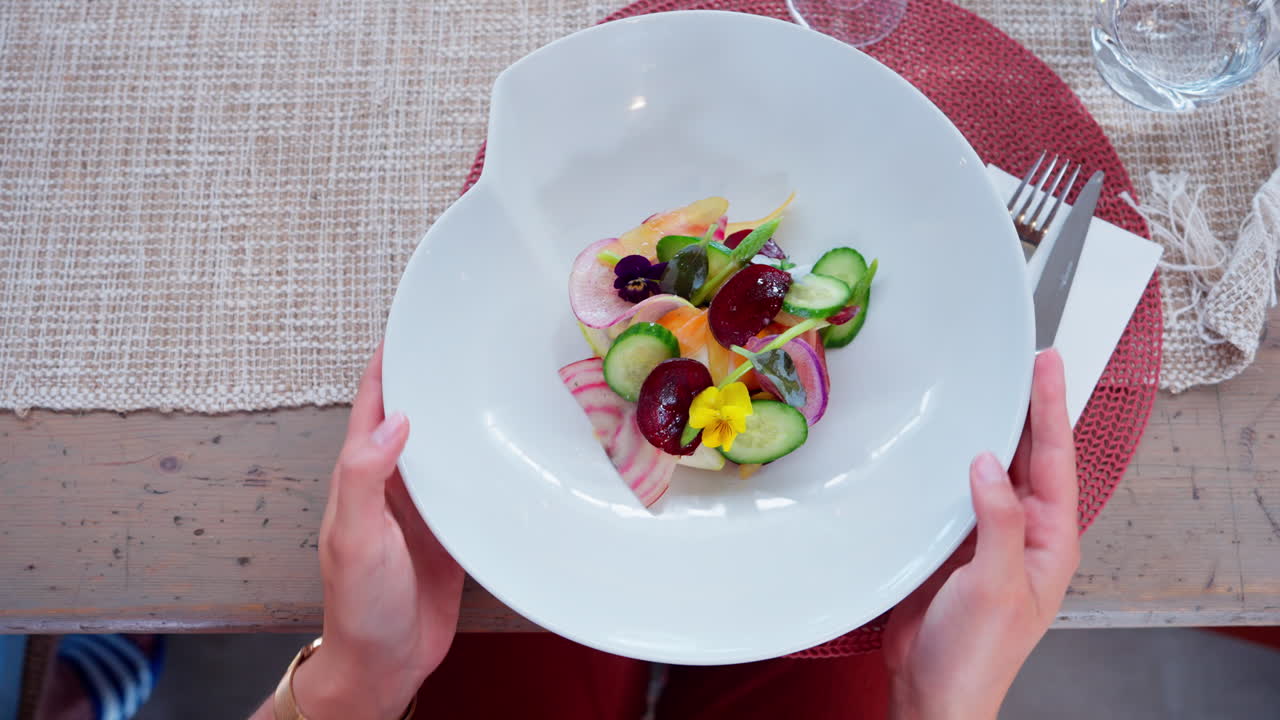 appetizer being served at the table at the restaurant