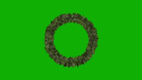 hojas gráficos de movimiento de patrón circular con fondo de pantalla verde