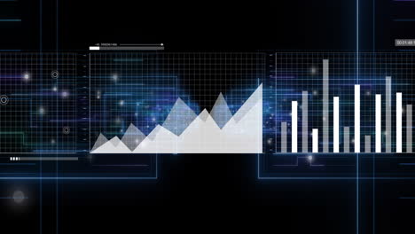 animación del procesamiento de datos financieros a través de la red