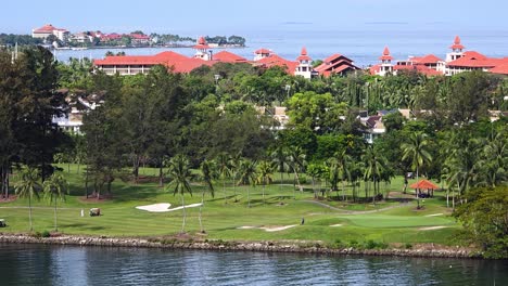 scenic golf course in kota kinabalu, malaysia - static shot