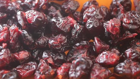 close-up of dried cranberries