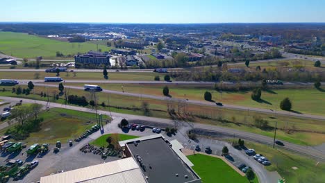 Aerial-footage-of-Exit-4-of-Interstate-24-in-Clarksville-Tennessee