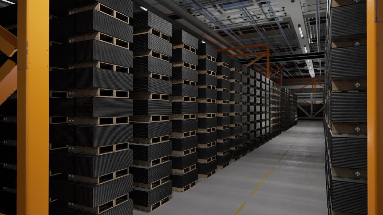 Warehouse Storage of Metal Sheets on Pallets