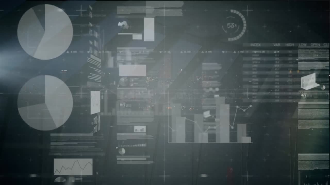 animación del procesamiento de datos financieros a través de ventanas