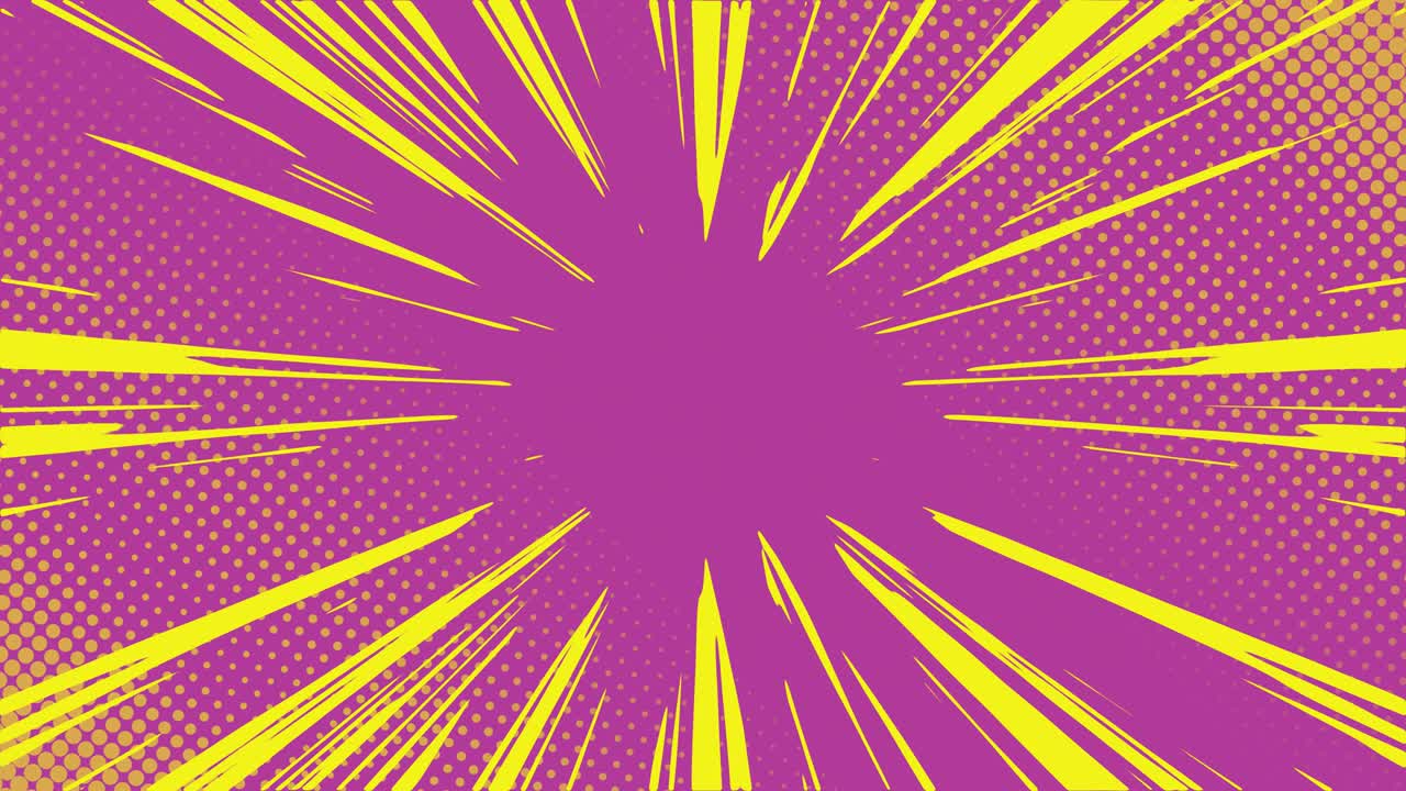 fondo de arte pop con puntos y líneas de velocidad.