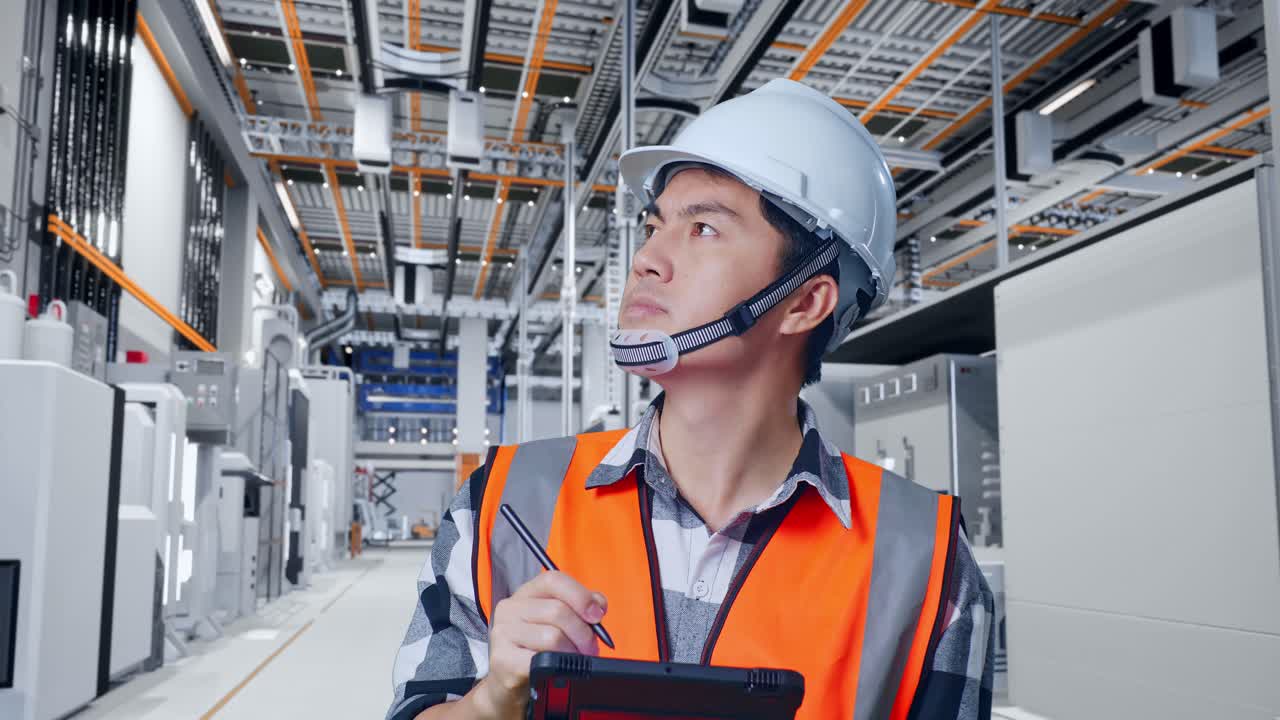 산업 시설을 점검하는 엔지니어