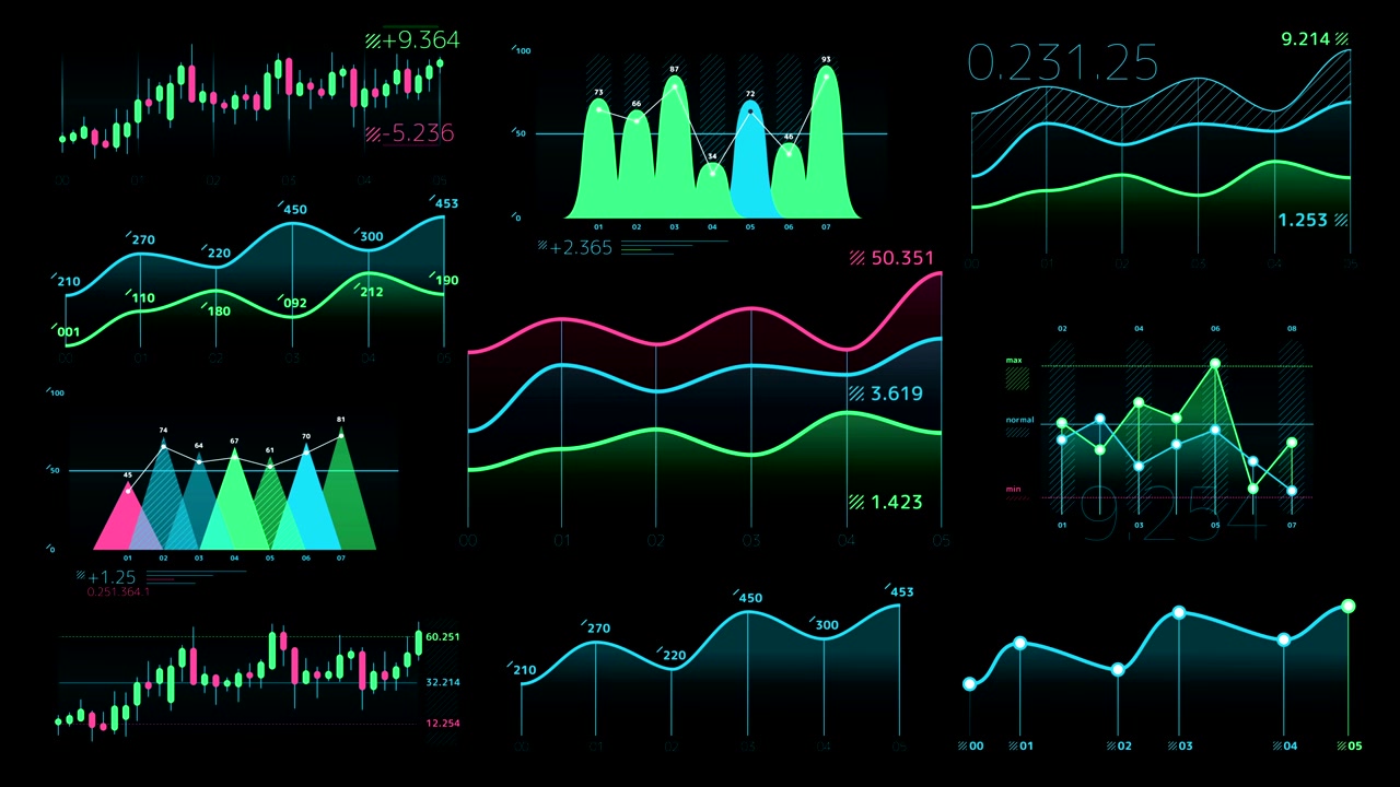 Collection of animated infographic elements