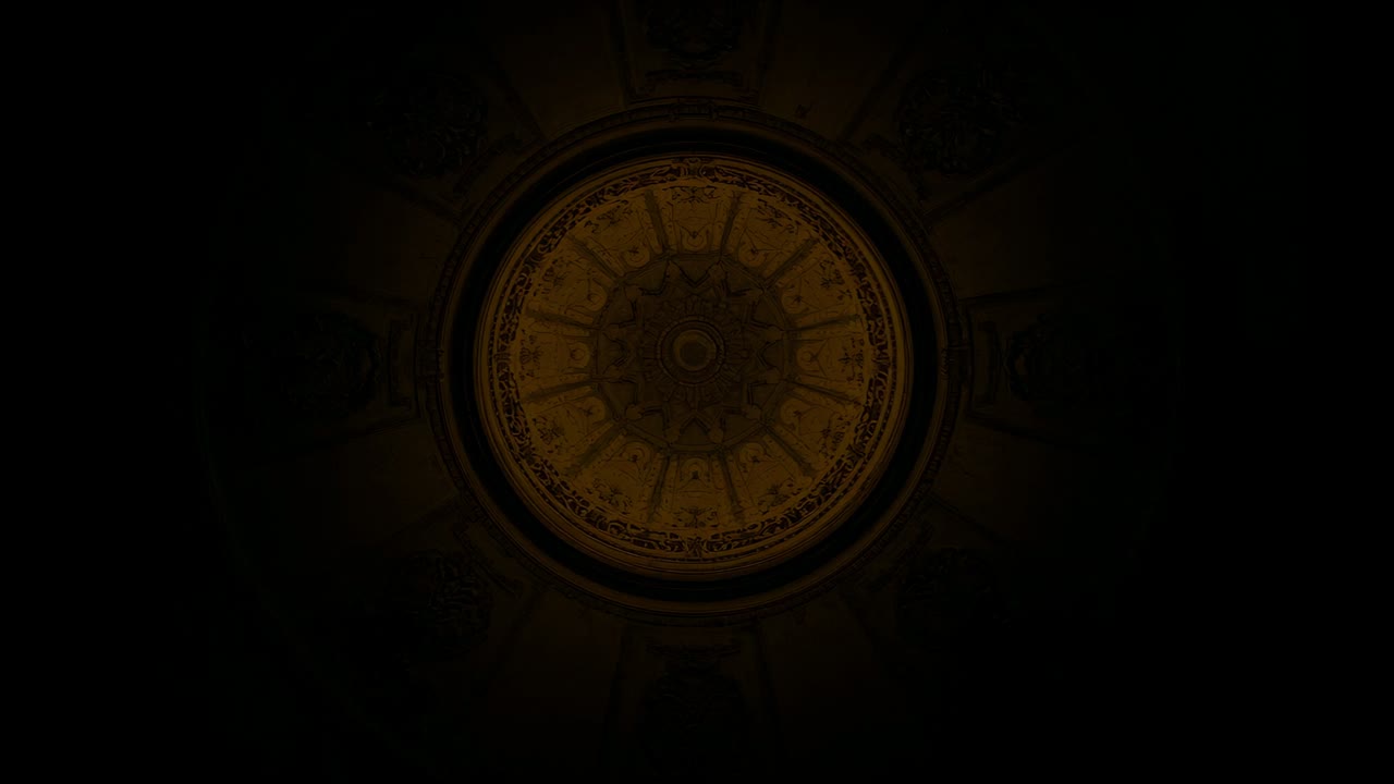 Studying teen in hoodie manipulating hologram disc above skyline as ornate dome lights, copy space