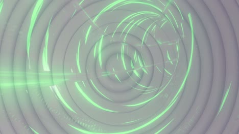 animación de círculos blancos sobre el túnel digital