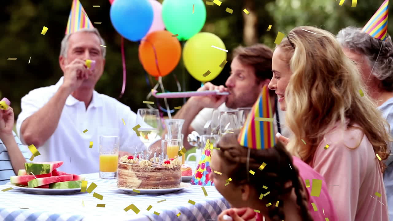 Feestvierende familie