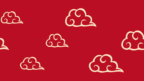 golden chinese clouds pattern animation