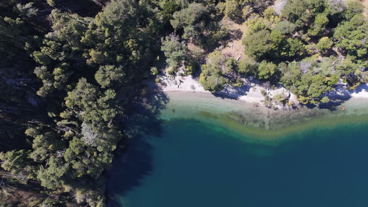 Aerial shot of natural beauty in Los Alerces National Park in Argentina. World Heritage Site.