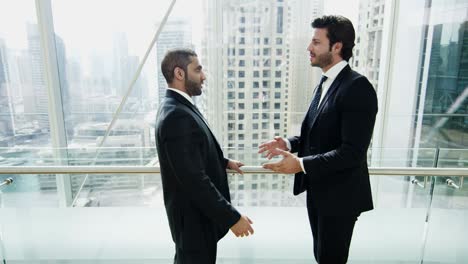 multi ethnic male corporate business people meeting downtown