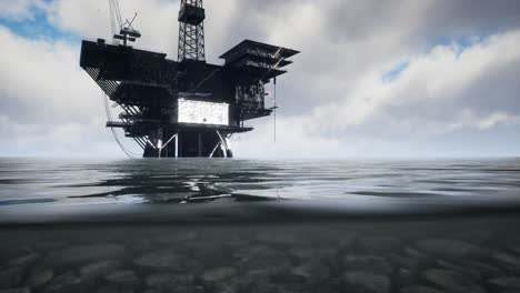 large pacific ocean offshore oil rig drilling platform