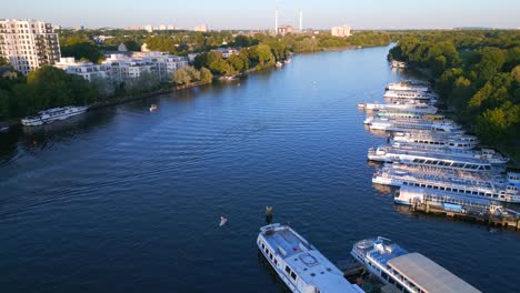 treptower park river city berlin germany summer day